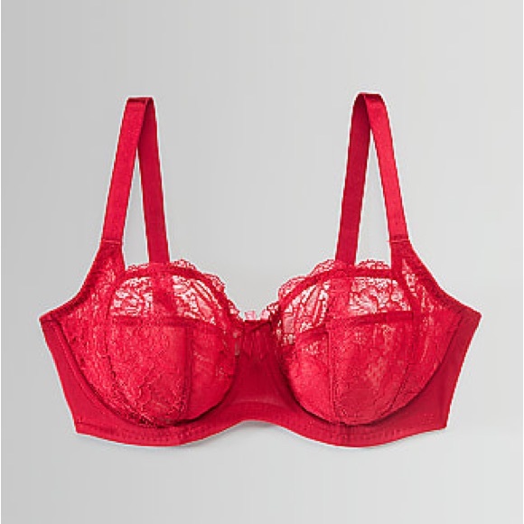 NWT Sexy Women’s Size 38C Secret Possessions Non-padded Lace Bra In Bright Red - Picture 1 of 10